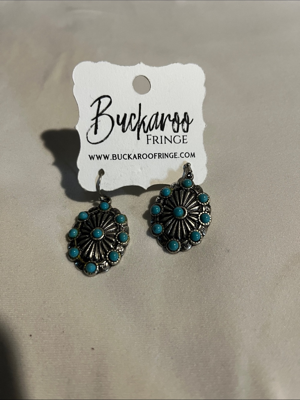 Turquoise Concho Drop Earrings